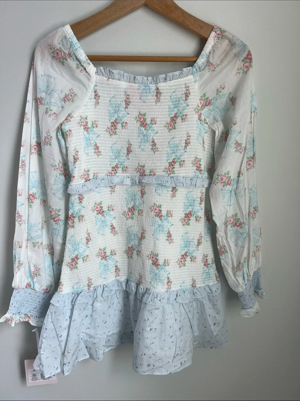 Target x LoveShackFancy | Girls Blue & White Floral Smocked Dress NWT Size 16